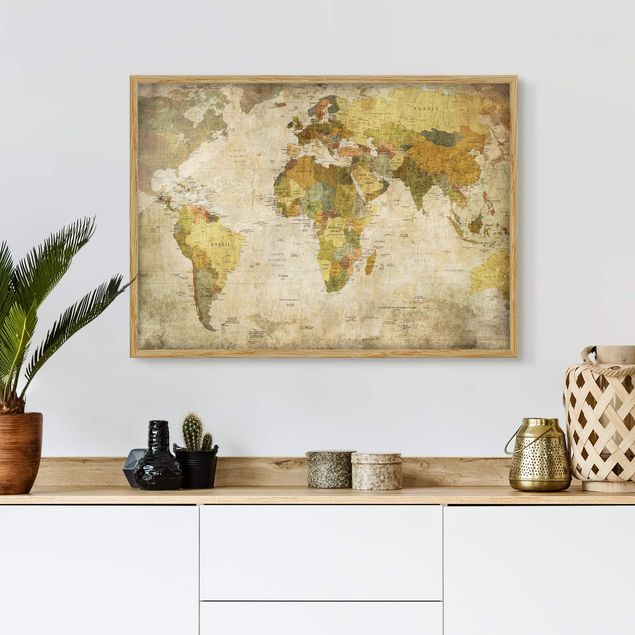 Déco mur cuisine World map