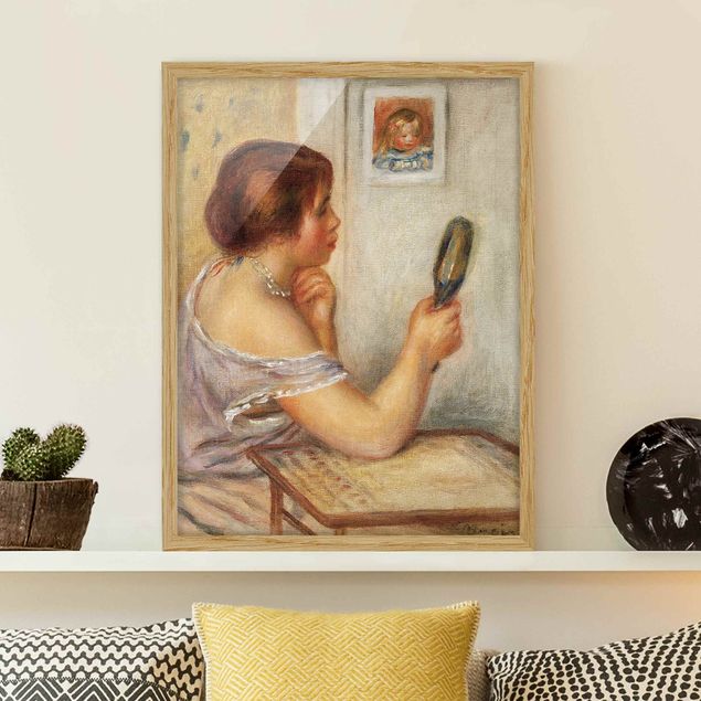 Décorations cuisine Auguste Renoir - Gabrielle tenant un Miroir ou Marie Dupuis tenant un Miroir avec un Portrait de Coco
