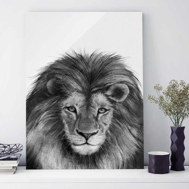 Tableaux muraux Illustration Lion Monochrome Peinture