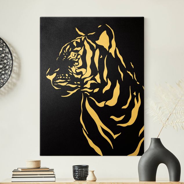 Tableaux animaux Animaux de safari - Portrait Tigre Noir