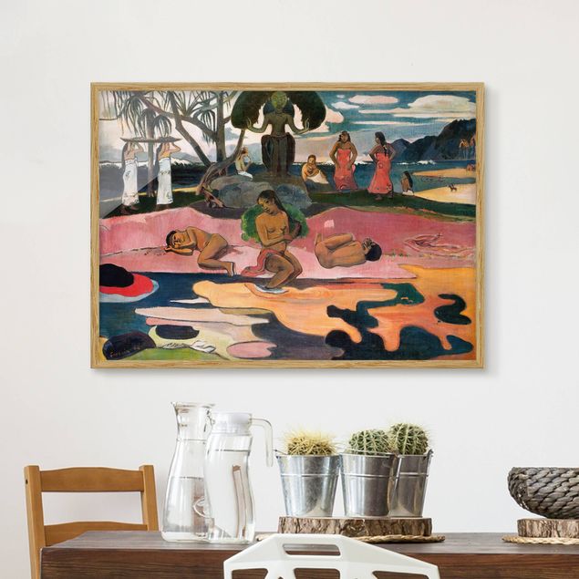 Tableaux encadrés plage & mer Paul Gauguin - Le jour des dieux (Mahana No Atua)