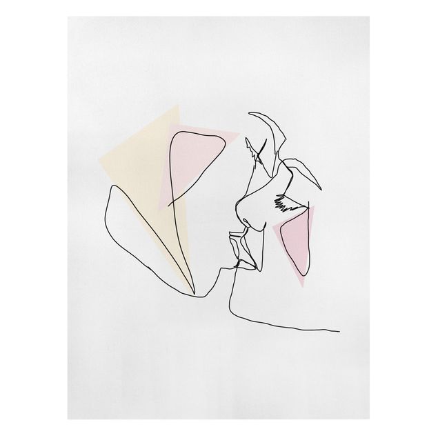 Tableaux amour Illustration de visages de baisers