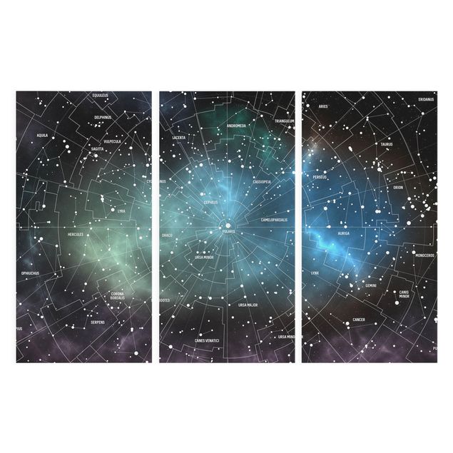 Tableaux noirs Carte des Constellations Stellaires Nébuleuse Galactique
