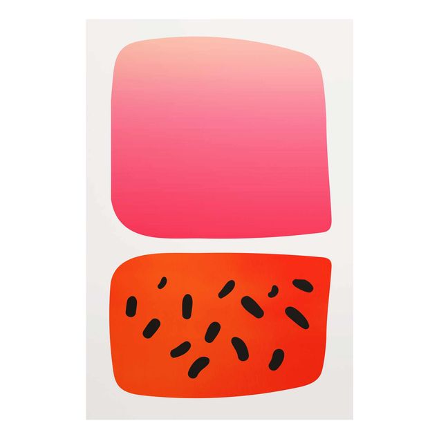 Tableaux rouges Formes abstraites - Melon et rose