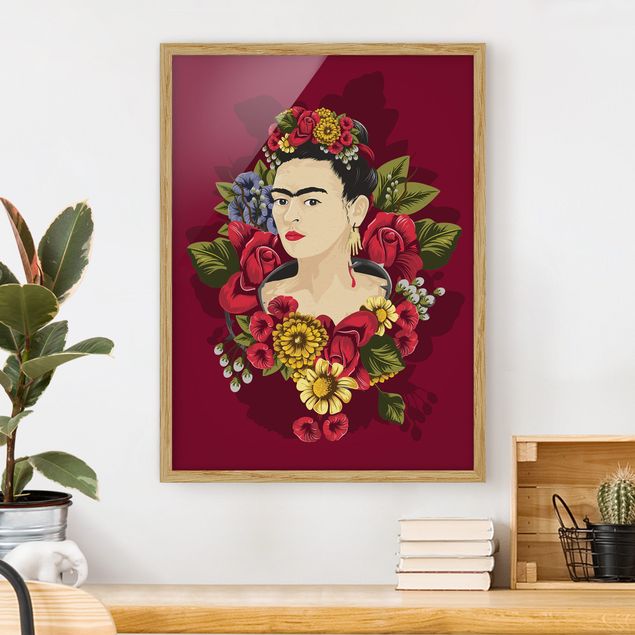 Déco murale cuisine Frida Kahlo - Roses