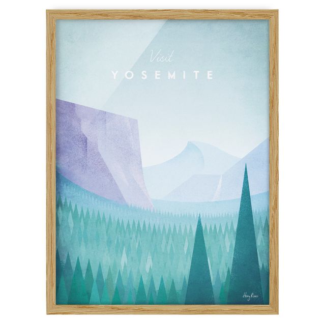 Tableau montagne Poster de voyage - Yosemite Park