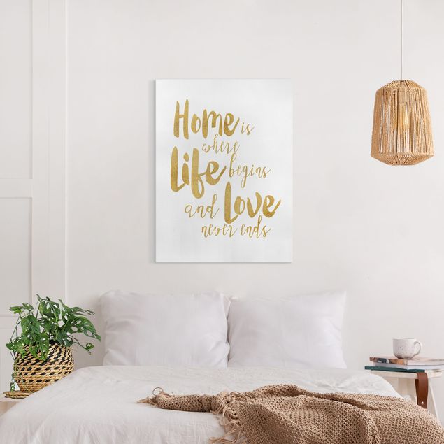 Tableaux famille Home Is Where Life Begins Gold