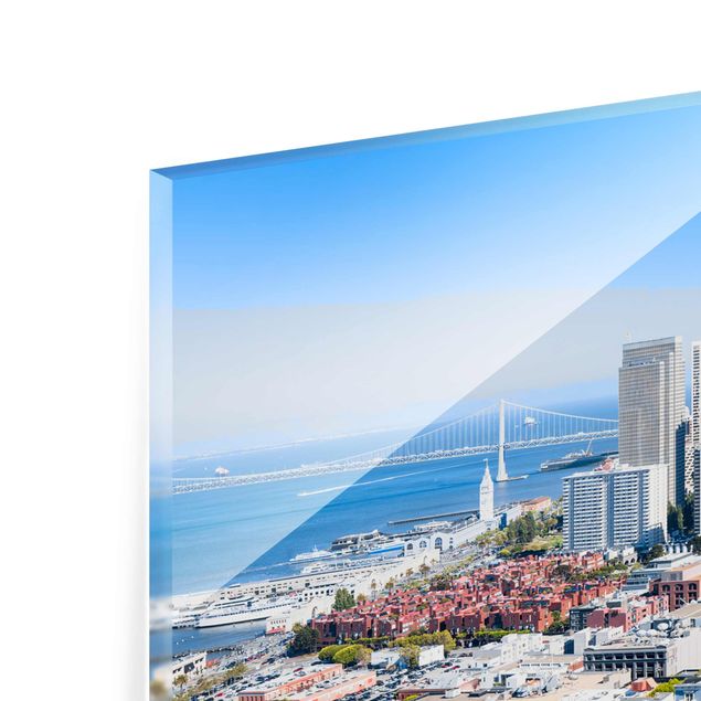Tableaux en verre magnétique Silhouette urbaine de San Francisco