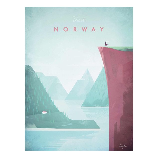 Tableaux en verre architecture & skyline Poster de voyage - Norvège