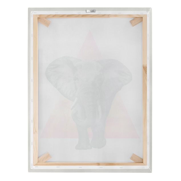 Tableaux reproduction Illustration Elephant Front Triangle Painting