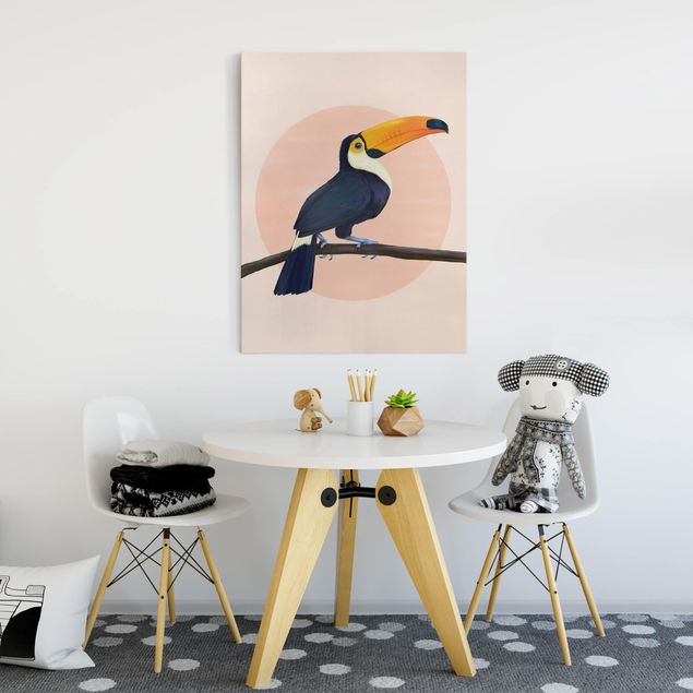 Tableaux modernes Illustration Oiseau Toucan Peinture Pastel