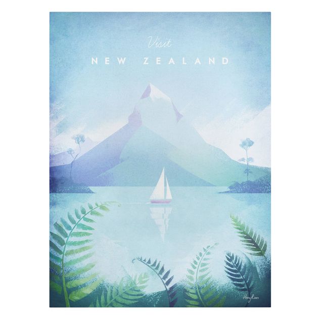 Tableau montagnes Poster de voyage - Nouvelle-Zélande