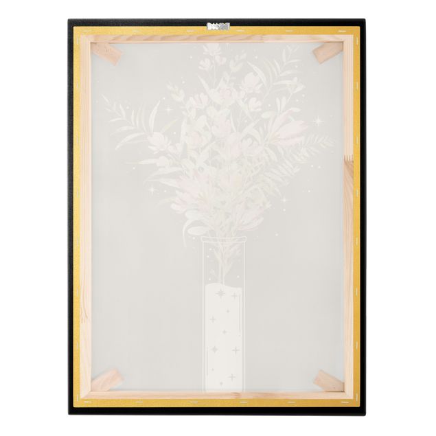 Tableau sur toile or - Flowers In A Test Tube