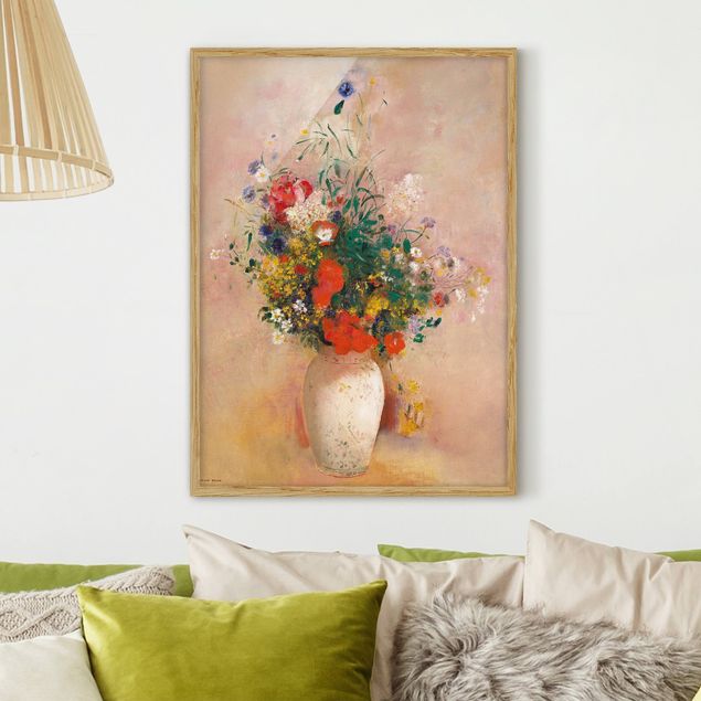 Décorations cuisine Odilon Redon - Vase avec fleurs (fond rose)