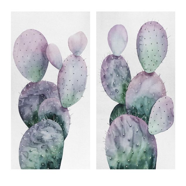 Tableau lilas Cactus en violet Lot I