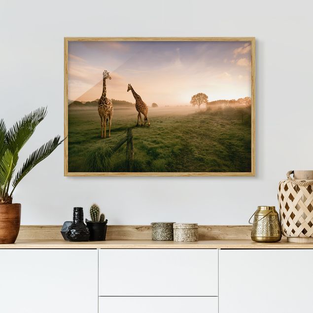 Tableau paysages Surreal Giraffes