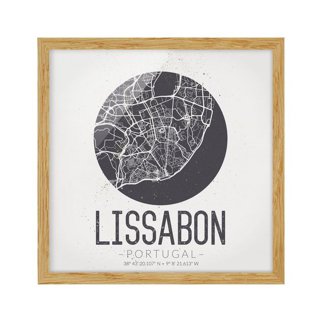 Tableau de ville Plan de ville de Lisbonne - Rétro