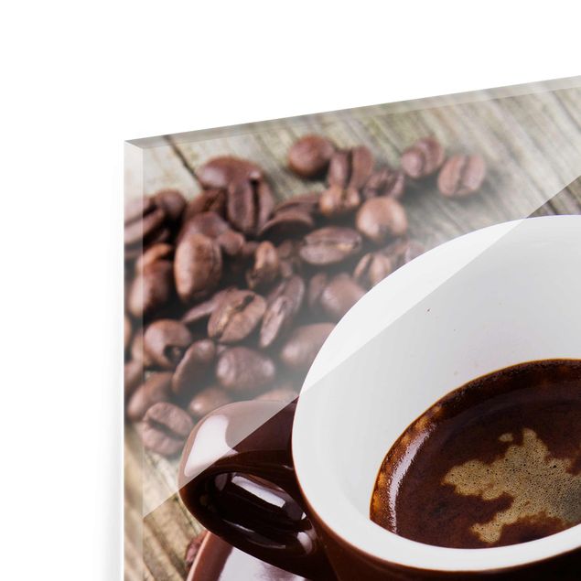 Tableau décoration Tasses à café avec grains de café