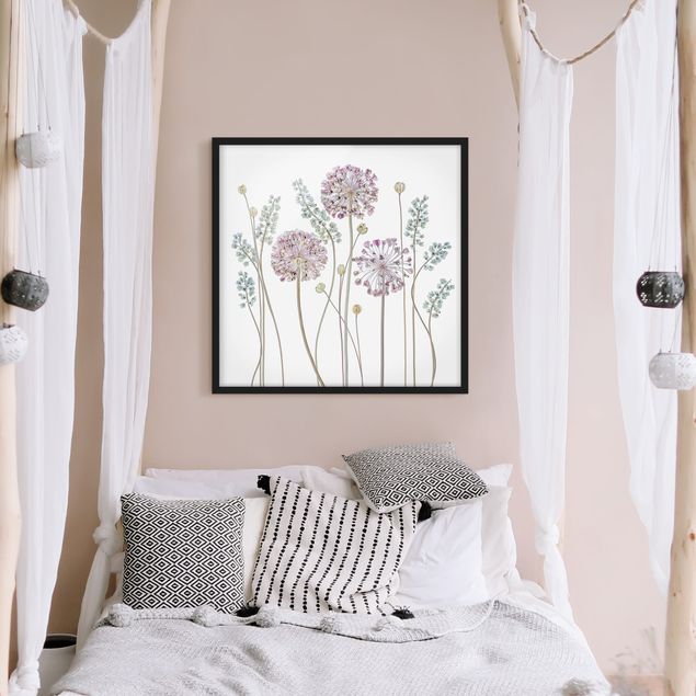 Tableaux encadrés fleurs Illustration d'Allium