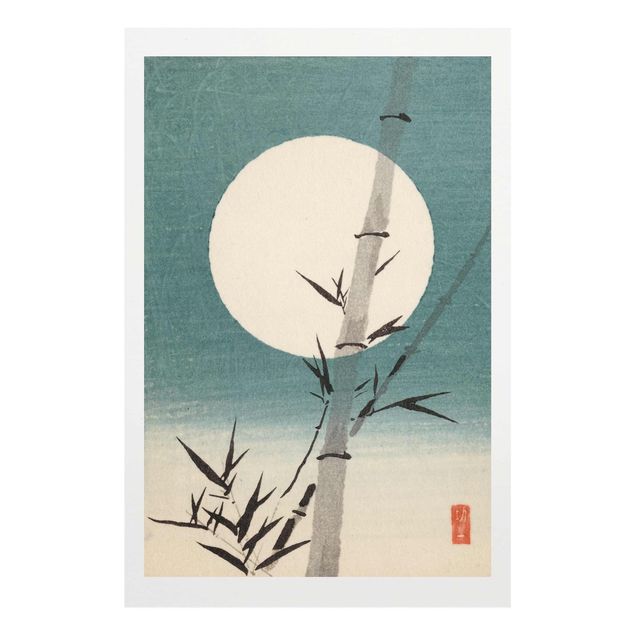 Tableaux vintage Dessin Japonais Bambou Et Lune