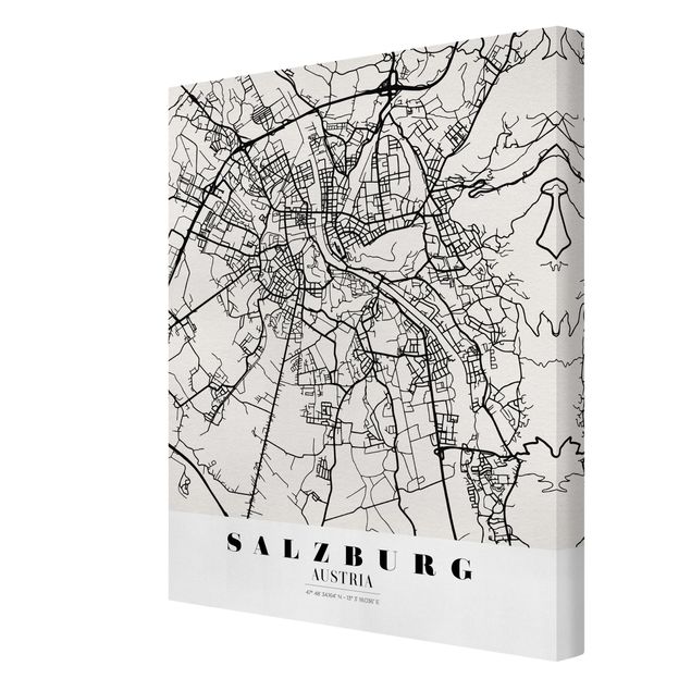 Tableaux muraux Plan de ville de Salzbourg - Classique