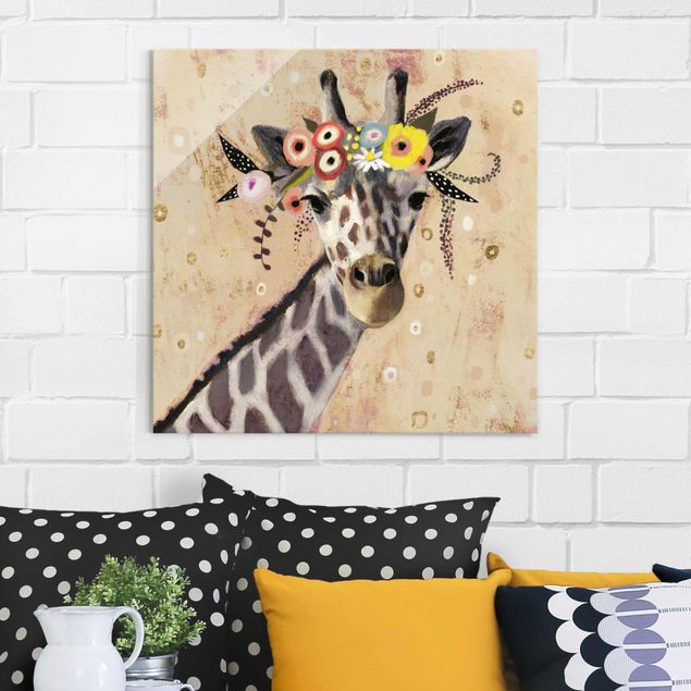 Tableaux girafes Klimt Girafe