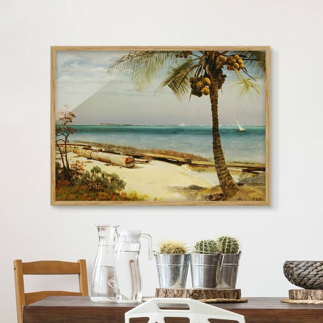 Tableaux encadrés plage & mer Albert Bierstadt - Côte tropicale