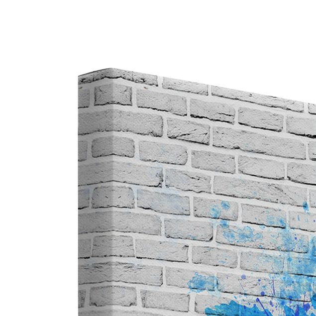 Tableaux muraux Mur de briques blanches Carte du monde