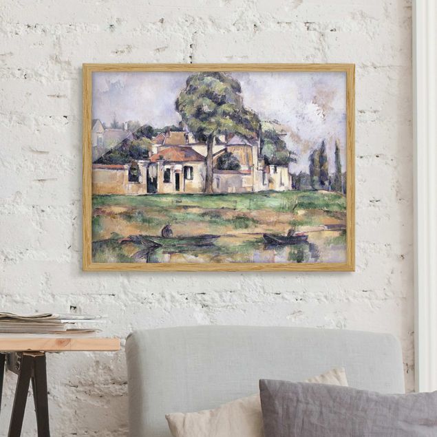 Toile impressionniste Paul Cézanne - Berges de la Marne