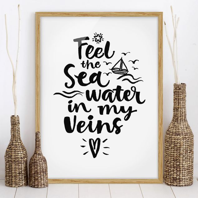 Affiches encadrées plage & mer I Feel The Sea Water In My Veins