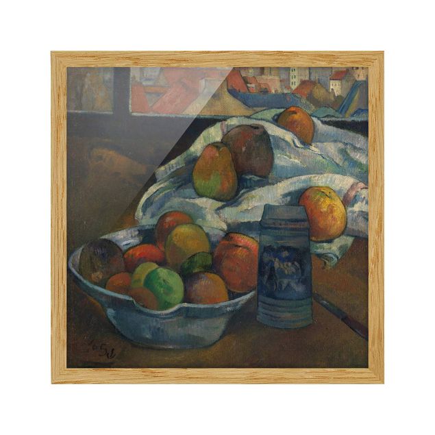 Tableaux modernes Paul Gauguin - Bol de fruits et pichet devant une fenêtre