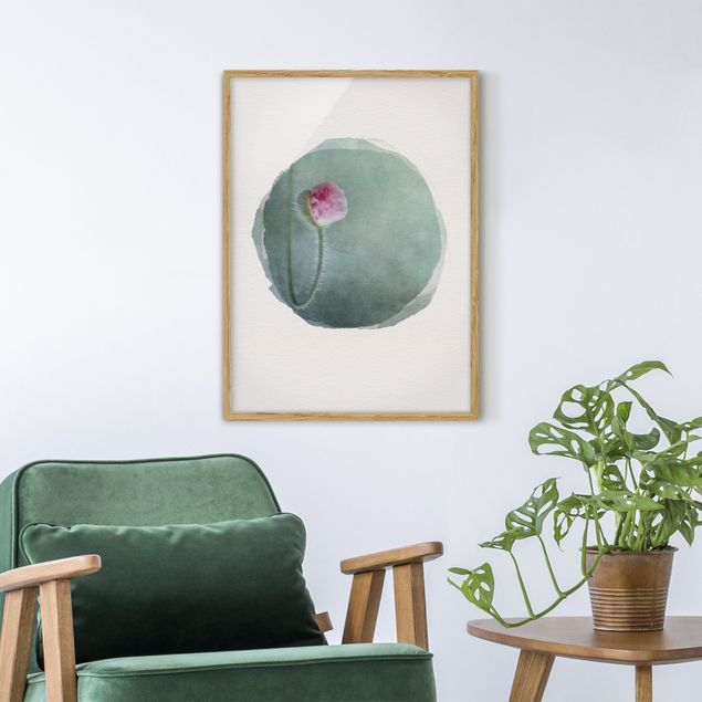Déco mur cuisine Aquarelles - Fleur en rose
