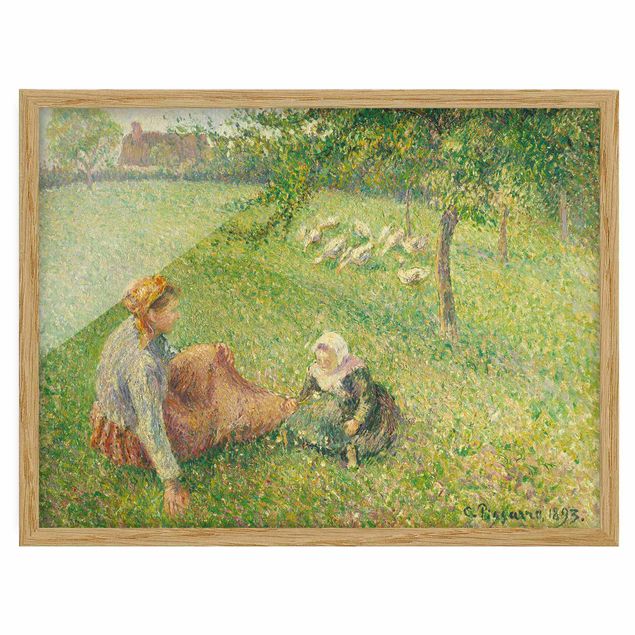 Tableau Pointillisme Camille Pissarro - Le pâturage des oies
