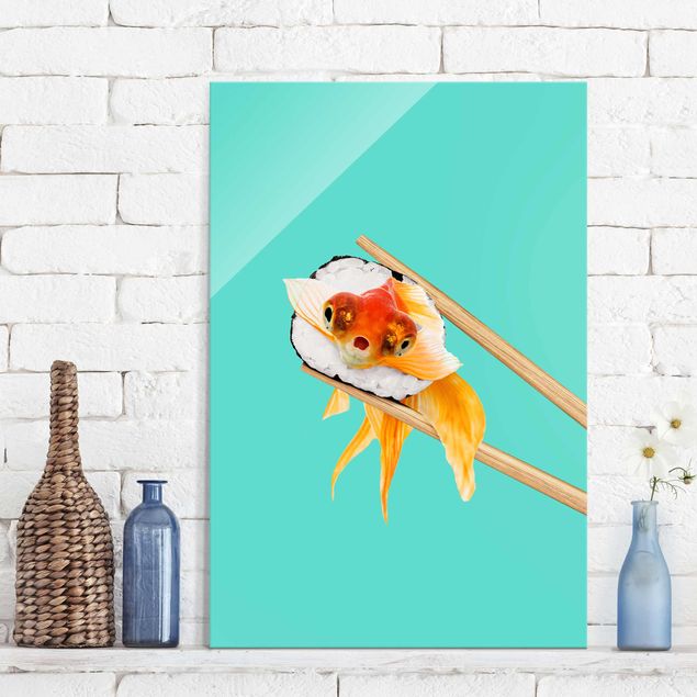 Tableau décoration Sushi avec poisson rouge