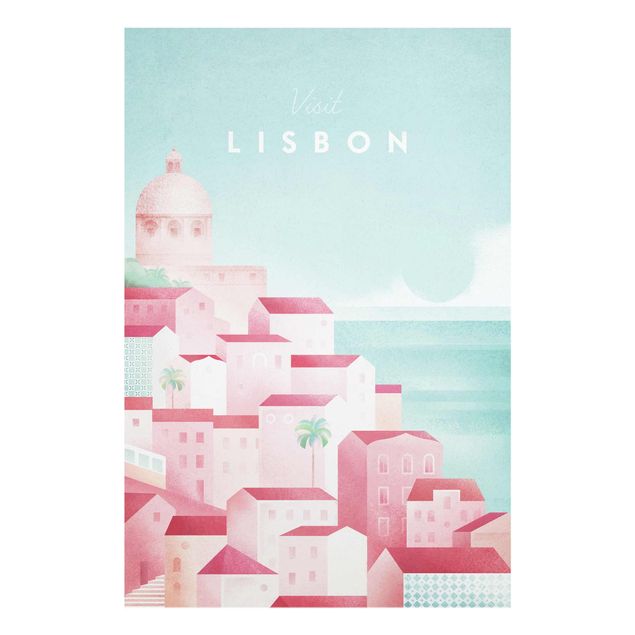 Tableaux en verre architecture & skyline Poster de voyage - Lisbonne