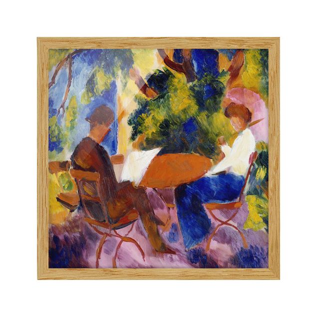 Tableaux moderne August Macke - Couple à la table du jardin