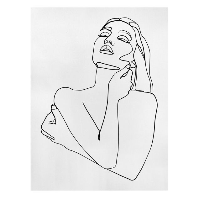Tableaux modernes Line Art Femme Torse Noir Et Blanc