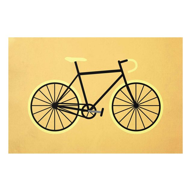Tableaux orange Bicyclette en jaune