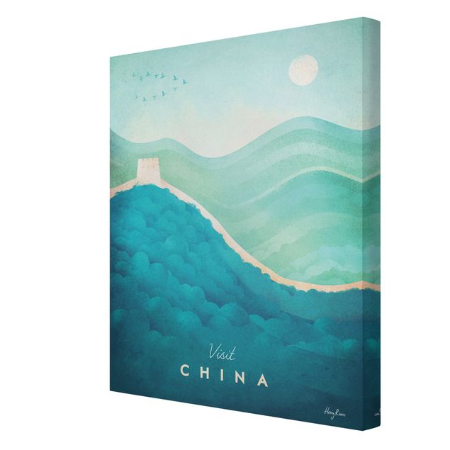 Tableau bleu turquoise Poster de voyage - Chine
