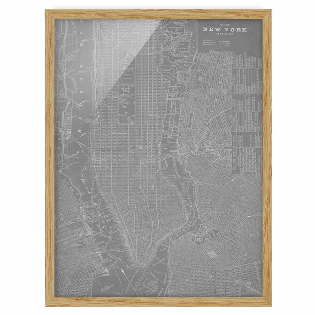 Tableaux carte du monde Tableau Vintage New York Manhattan