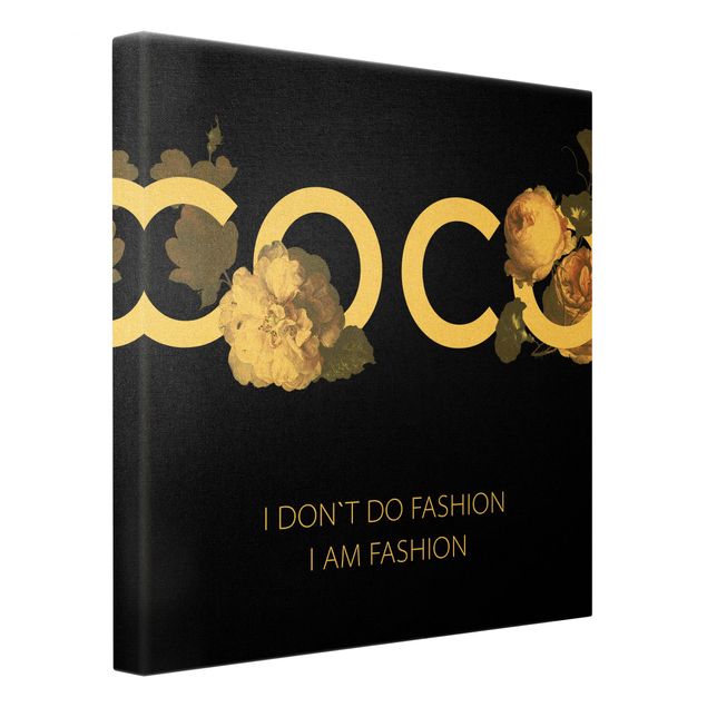 Tableau sur toile or - COCO - I dont´t do fashion Roses Black