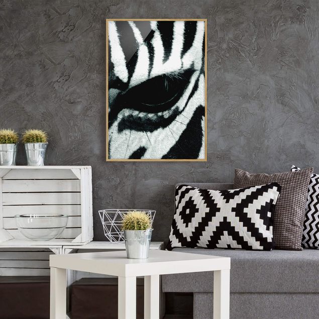 Affiches encadrées noir et blanc Zebra Crossing