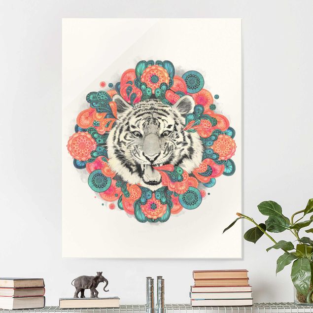 Tableau décoration Illustration Tigre Dessin Mandala Paisley