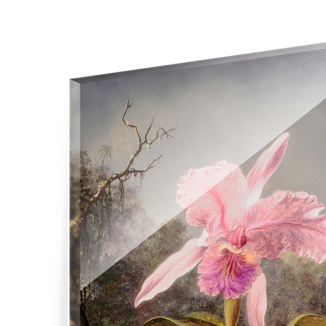 Tableau fleurs Martin Johnson Heade - Orchidée et trois colibris