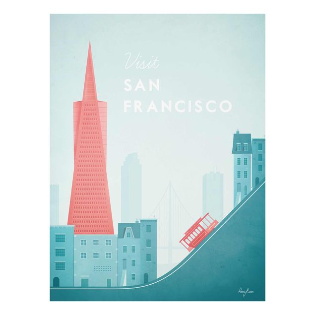 Tableau bleu turquoise Poster de voyage - San Francisco