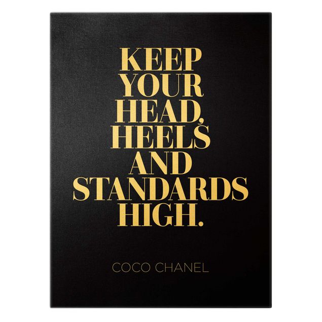 Tableau sur toile or - Keep your head high Black
