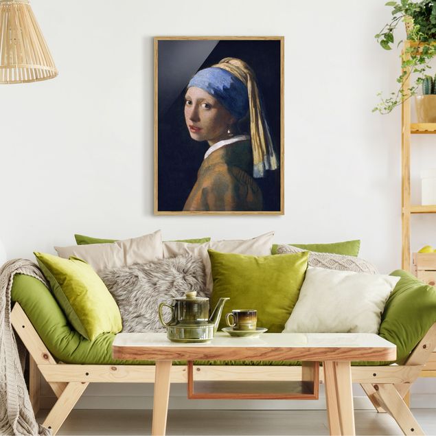 Tableaux moderne Jan Vermeer Van Delft - Fille avec une boucle d'oreille en perle