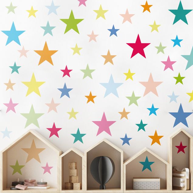 Sticker mural - 92 Colorful Stars Set