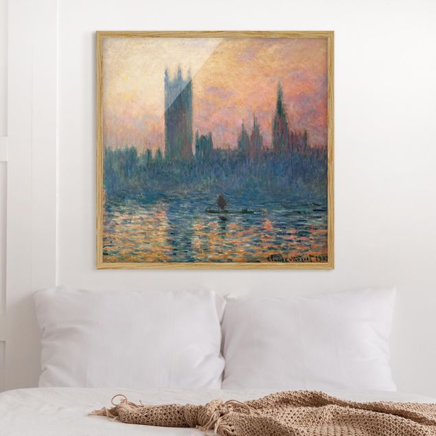 Tableau impressionniste Claude Monet - Coucher de soleil à Londres