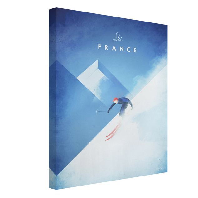 Toile paysage montagne Poster de voyage - Ski en France